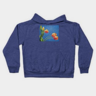 Tulip Sunshine on Blue Ground Kids Hoodie